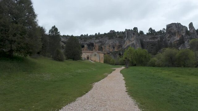 Picturesque hermitage of san bernab&eacute; by the canyon