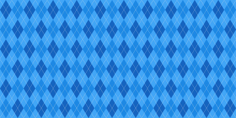 Argyle Seamless geometric Pattern. Blue diamonds with thin dotted line. Happy Fathers Day. For Baby Boy or Little Man invitation, greeting cards, men's clothing, wrapping paper, wallpaper