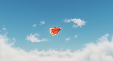 Floating Grace: Beautiful Fish Suspended in the Open Air