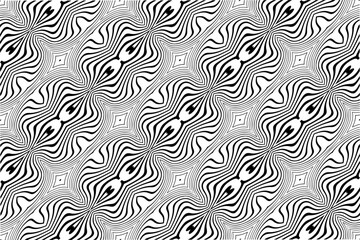 Abstract Seamless Lines Pattern. Striped Black and White Texture.
