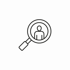magnifying glass user icon sign vector