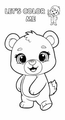 Fototapeta premium Children's coloring pictures of a bear