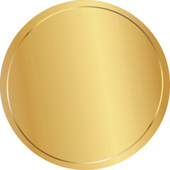 Empty Metallic Gold Sticker – Blank Shiny Label Isolated