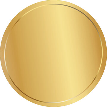 Empty Metallic Gold Sticker &ndash; Blank Shiny Label Isolated