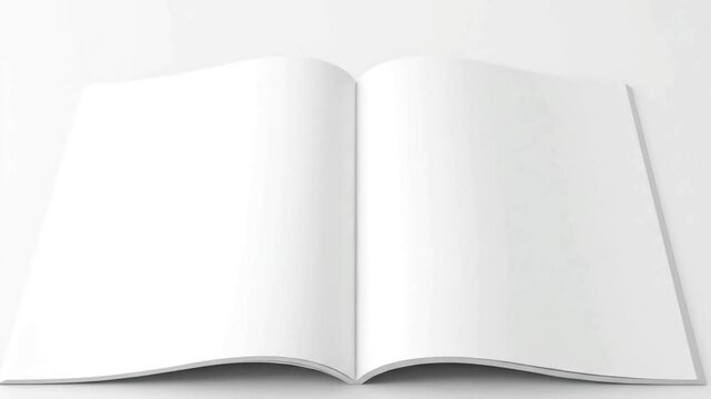 Opening Book Animation Template, Paper Pages Flipping and Mockup for Presentations
