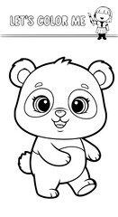 Naklejka premium Children coloring pictures of a panda