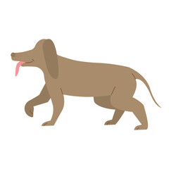 Cartoon Dog Walking with Tongue Out Illustration