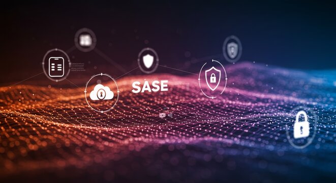 Secure Access Service Edge: Modern Network Solutions - SASE architecture, cloud security, protection, network access, data safety.