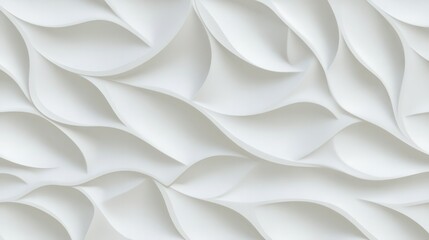 Fototapeta premium Parametric white wall background generating smooth flowing curves, representing contemporary architectural design with sleek minimalist aesthetic and elegant visual movement