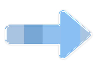 3d Minimal glass blue arrow icon 