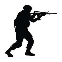 silhouette of a soldier with a rifle