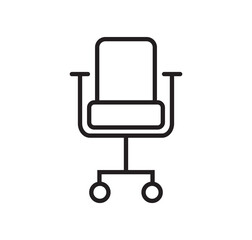 work sitting on the couch icon vector sign. Office chair icon stroke vector icon simple black style