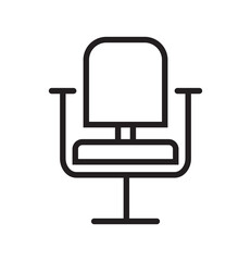 work sitting on the couch icon vector sign. Office chair icon stroke vector icon simple black style