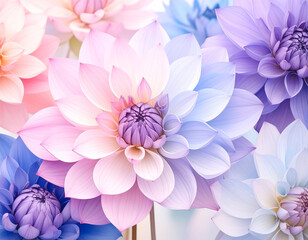 Obraz premium Pastel Pink and Blue Lotus Flowers in Dreamy Soft Light