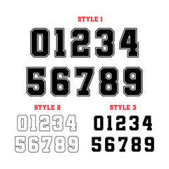 Collegiate Sports Numbers Font Styles Set
