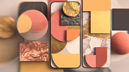 Fototapeta premium Modern Abstract Composition with Geometric Shapes and Earth Tone Color Palette