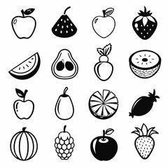 A set of fruits icon vector illustration
