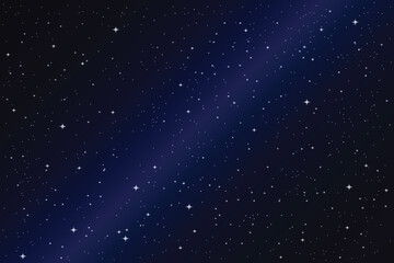 Night Sky with Shining Stars Background Vector Illustration.