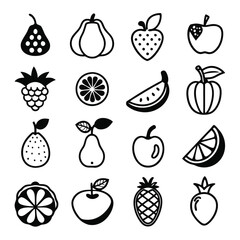 A set of fruits icon vector illustration