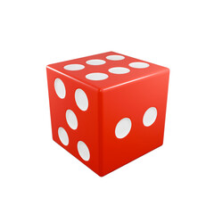 Red Dice White Dots 3D Render Illustration