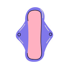 Unfolded sanitary pad, isolated. Clean and minimal illustration, perfect for feminine hygiene, menstruation, healthcare, and period product presentations.