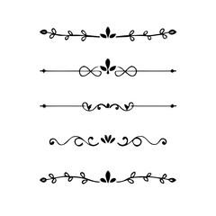 Fototapeta premium Wedding decorative elements. Divider ornament, borders, vintage line separators. Hand drawn vector illustration isolated on white background.gold ornament decorate frame border pattern Thai art 