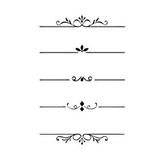 Wedding decorative elements. Divider ornament, borders, vintage line separators. Hand drawn vector illustration isolated on white background.gold ornament decorate frame border pattern Thai art

