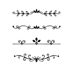 Wedding decorative elements. Divider ornament, borders, vintage line separators. Hand drawn vector illustration isolated on white background.gold ornament decorate frame border pattern Thai art
