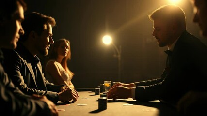 Poker game in progress with chips and cards - Powered by Adobe