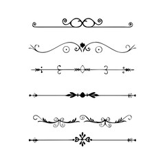 Wedding decorative elements. Divider ornament, borders, vintage line separators. Hand drawn vector illustration isolated on white background.gold ornament decorate frame border pattern Thai art
