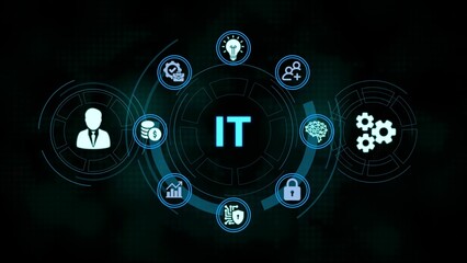 It technology concept illustrating software development and digital solutions for business growth