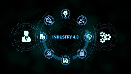Conceptual representation of industry 40 encompassing innovation technology and business development