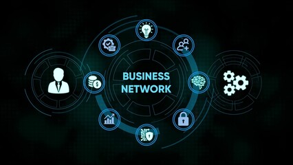 Modern business network concept illustrating connection and collaboration within a digital ecosystem
