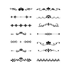 Obraz premium Wedding decorative elements. Divider ornament, borders, vintage line separators. Hand drawn vector illustration isolated on white background.gold ornament decorate frame border pattern Thai art 