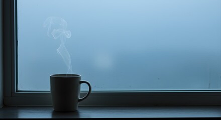 Hot beverage on windowsill