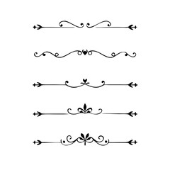 Wedding decorative elements. Divider ornament, borders, vintage line separators. Hand drawn vector illustration isolated on white background.gold ornament decorate frame border pattern Thai art
