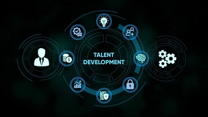 Conceptual digital representation of talent development, human resources, and business strategy