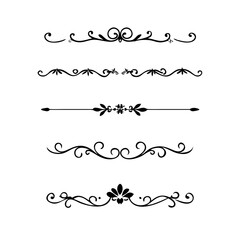 Wedding decorative elements. Divider ornament, borders, vintage line separators. Hand drawn vector illustration isolated on white background.gold ornament decorate frame border pattern Thai art
