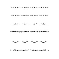 Obraz premium Wedding decorative elements. Divider ornament, borders, vintage line separators. Hand drawn vector illustration isolated on white background.gold ornament decorate frame border pattern Thai art 