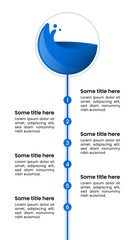 Infographic template. Water pipe with 6 steps