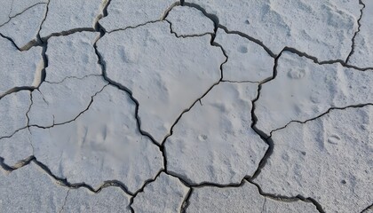 Fototapeta premium Cracked earth surface dry landscape aerial view environmental impact desert region