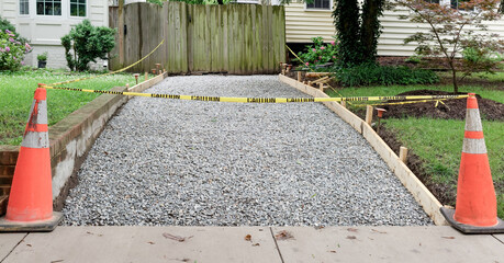 New driveway construction