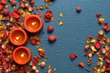 A blank vibrantly colored Diwali background with copy space