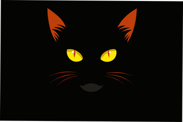 Fototapeta premium vector illustration of a black cat
