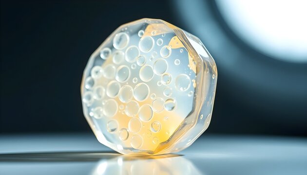 Captivating action of transparent gel with bubbles studio still life minimalist close-up