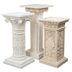 Obraz premium Decorative podiums isolated on transparent background 