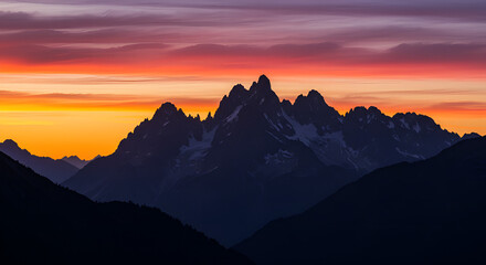 sunset in the mountains