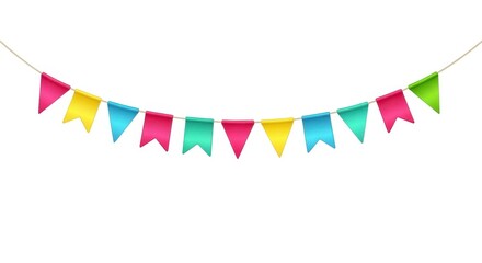 Obraz premium Colorful Party Bunting Flags Decoration for Celebrations and Events