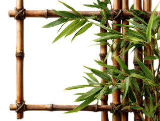 bamboo frame isolated on white background