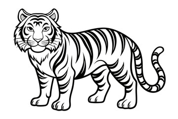 coloring page line art the tiger black vector